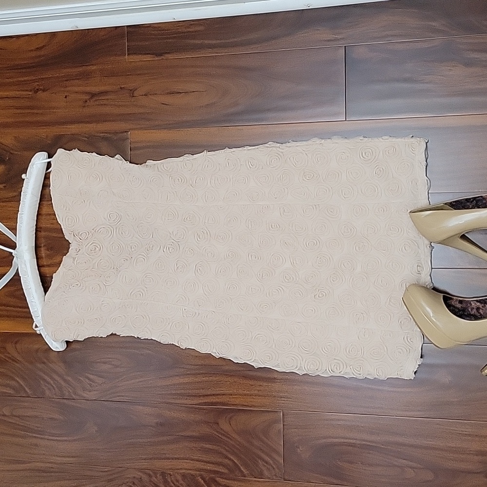 Joyce Leslie Cream Strapless Dress